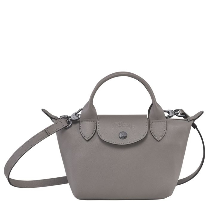 Women\'s Longchamp Le Pliage Cuir XS Top-handle Bags Grey | 31BXAZKJV