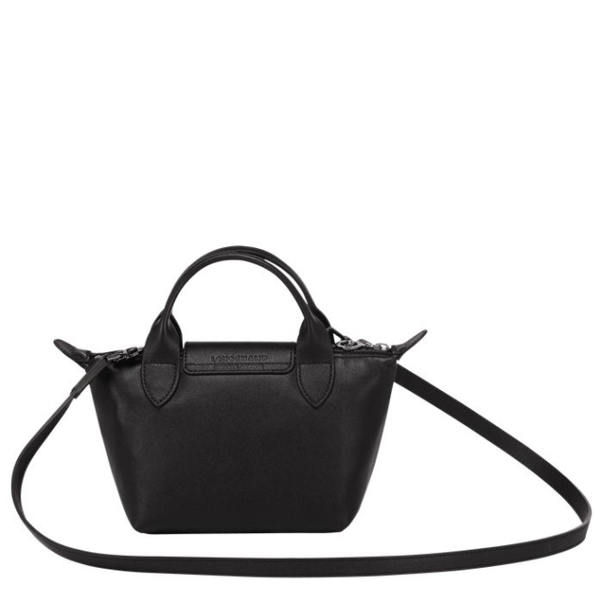 Women's Longchamp Le Pliage Cuir XS Top-handle Bags Black | 35NTFXAHJ