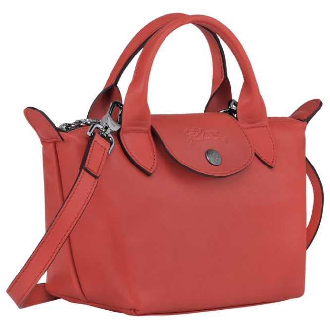 Women's Longchamp Le Pliage Cuir XS Top-handle Bags Red | 58ZKFYDGL