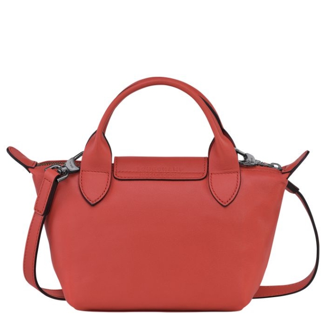 Women's Longchamp Le Pliage Cuir XS Top-handle Bags Red | 58ZKFYDGL