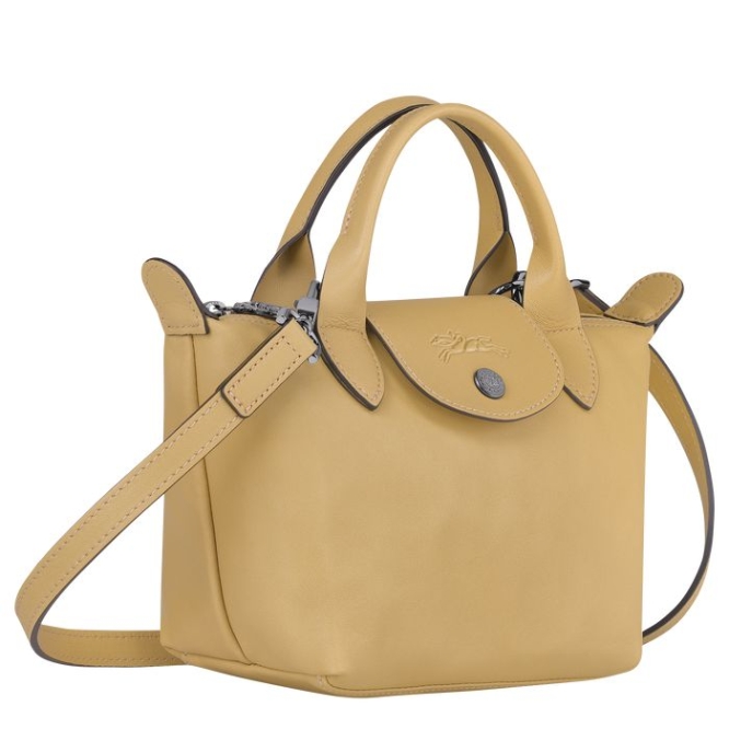 Women's Longchamp Le Pliage Cuir XS Top-handle Bags Beige | 85LRVBPJM