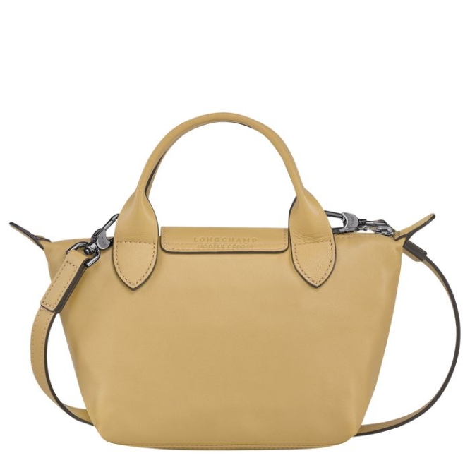 Women's Longchamp Le Pliage Cuir XS Top-handle Bags Beige | 85LRVBPJM