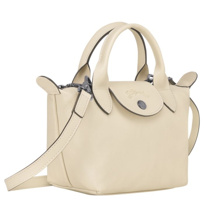 Women's Longchamp Le Pliage Cuir XS Top-handle Bags Beige | 94UKFISTJ