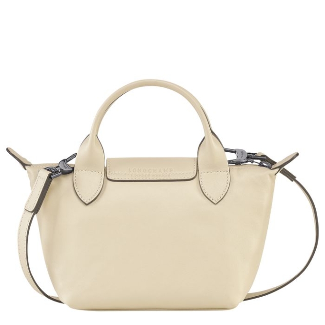 Women's Longchamp Le Pliage Cuir XS Top-handle Bags Beige | 94UKFISTJ