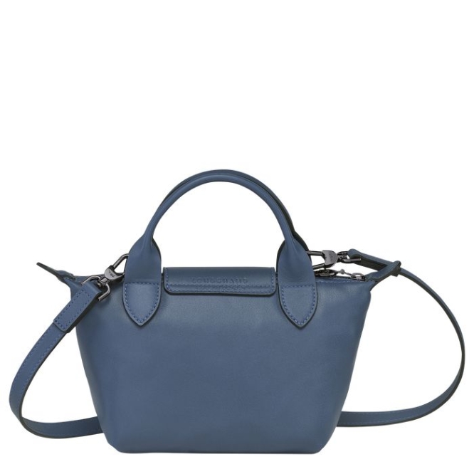 Women's Longchamp Le Pliage Cuir XS Top-handle Bags Blue | 98JPDLCKY