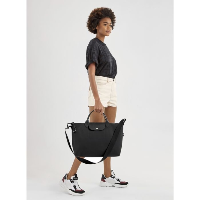 Women's Longchamp Le Pliage Energy L Top-handle Bags Black | 12UBSOTPM