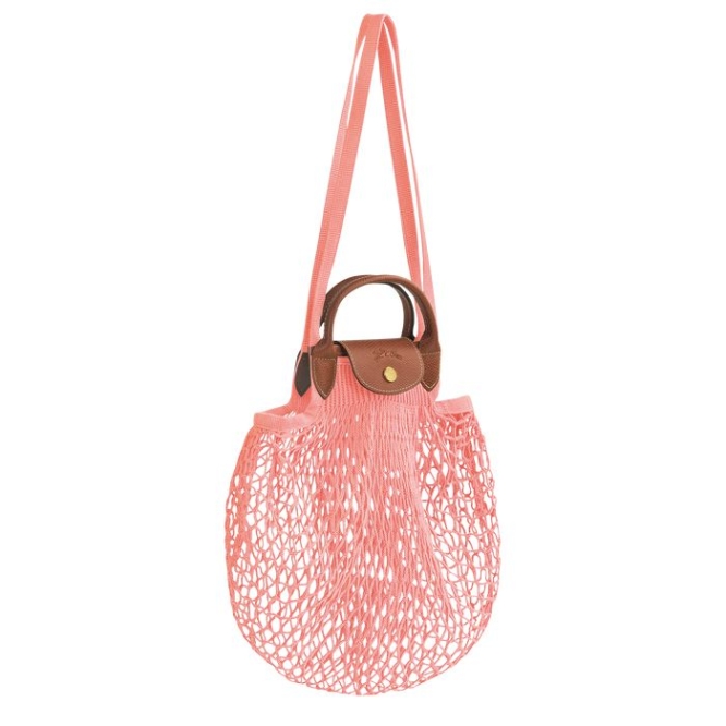 Women's Longchamp Le Pliage Filet Shoulder Bags Pink | 14CTUZLFK