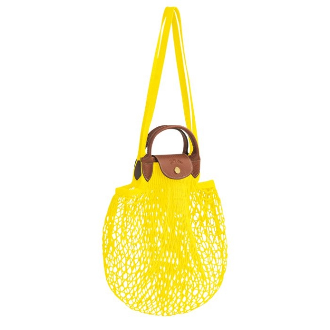 Women's Longchamp Le Pliage Filet Shoulder Bags Yellow | 70OSEDWQZ