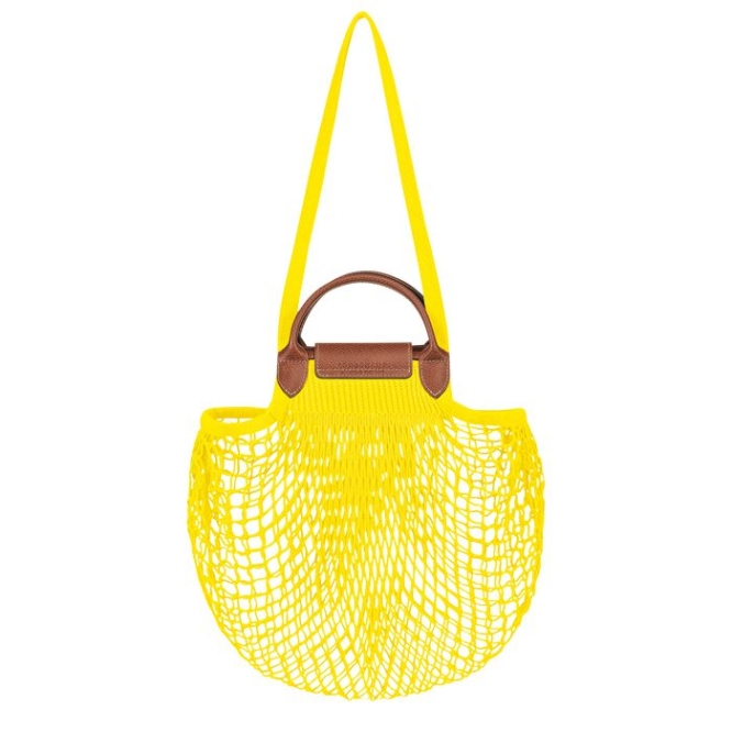 Women's Longchamp Le Pliage Filet Shoulder Bags Yellow | 70OSEDWQZ