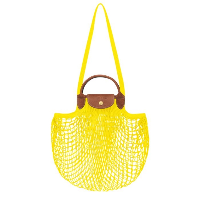 Women\'s Longchamp Le Pliage Filet Shoulder Bags Yellow | 70OSEDWQZ