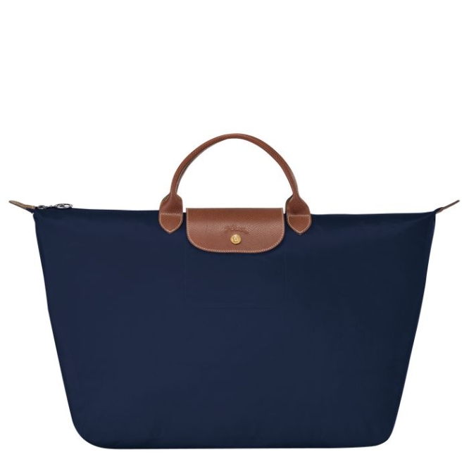 Women\'s Longchamp Le Pliage L Travel Bags Navy | 20FGKSOPA