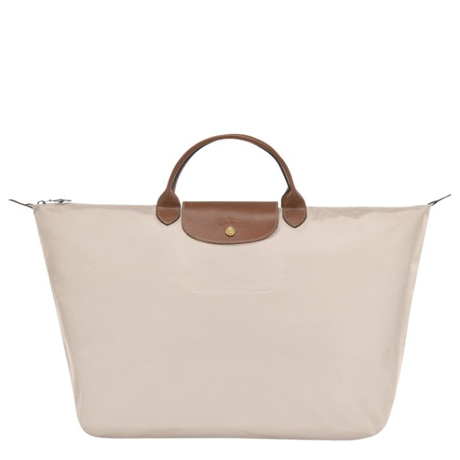 Women\'s Longchamp Le Pliage L Travel Bags Beige | 61OCBHFKY