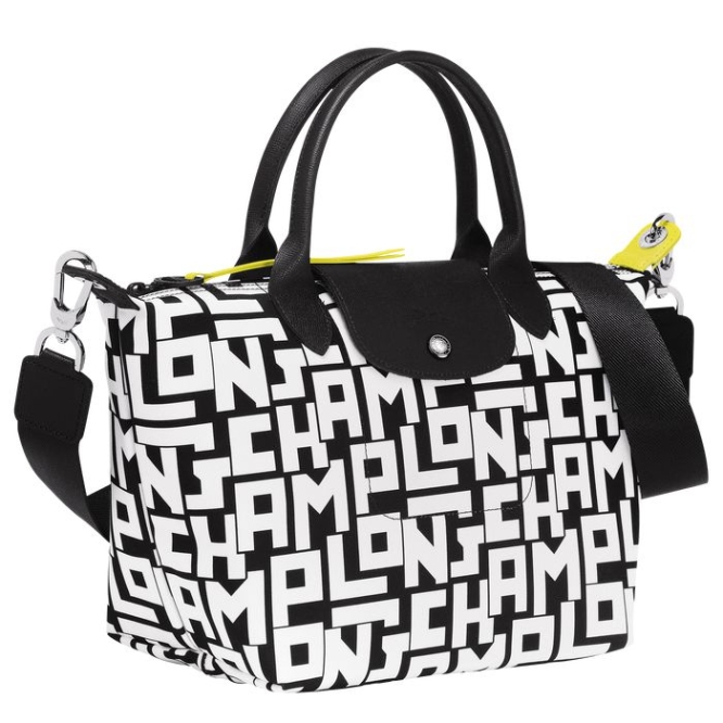 Women's Longchamp Le Pliage Lgp S Top-handle Bags Black White | 06MDANXTG