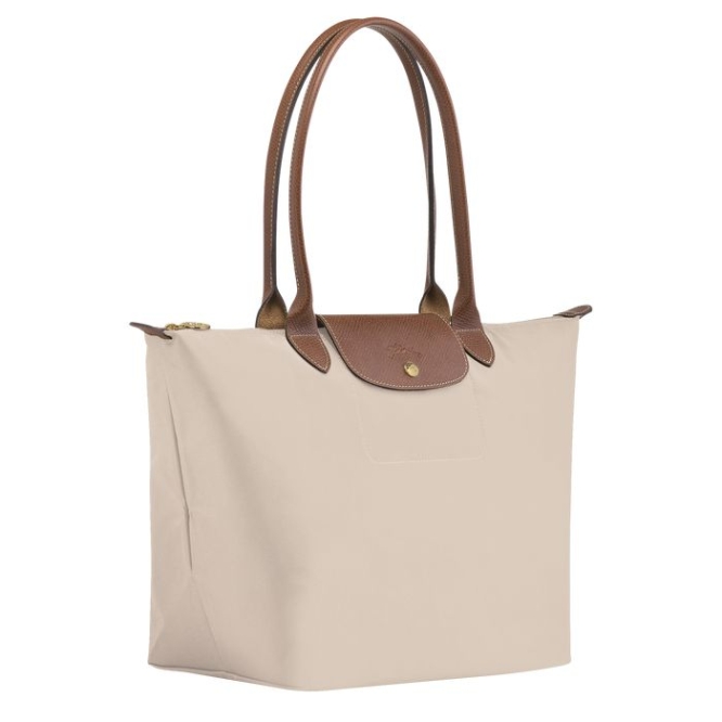 Women's Longchamp Le Pliage Original L Shoulder Bags Beige | 10LIFHUKZ