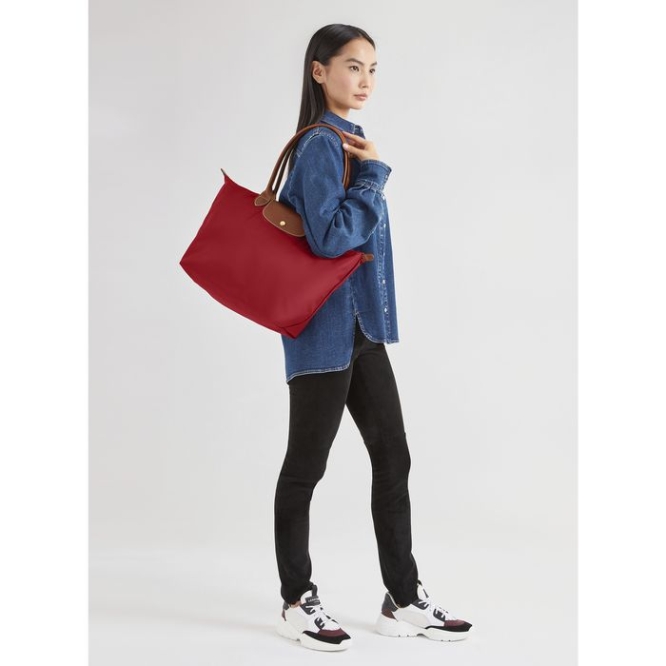 Women's Longchamp Le Pliage Original L Shoulder Bags Red | 31RITYPVA