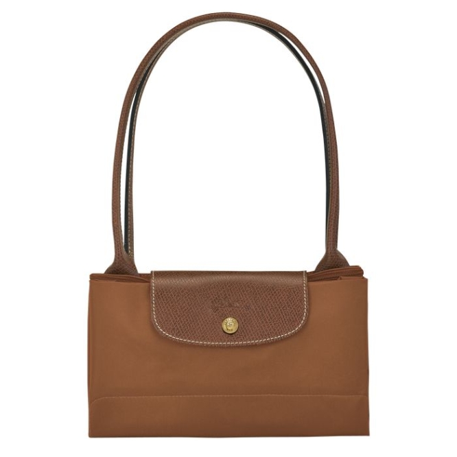 Women's Longchamp Le Pliage Original L Shoulder Bags Brown | 46VLHJMUF