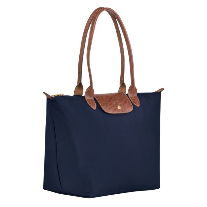 Women's Longchamp Le Pliage Original L Shoulder Bags Navy | 61JXKGLPQ