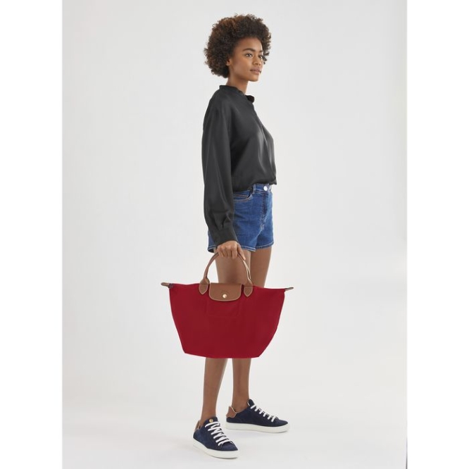 Women's Longchamp Le Pliage Original M Top-handle Bags Red | 21EYBXMNW