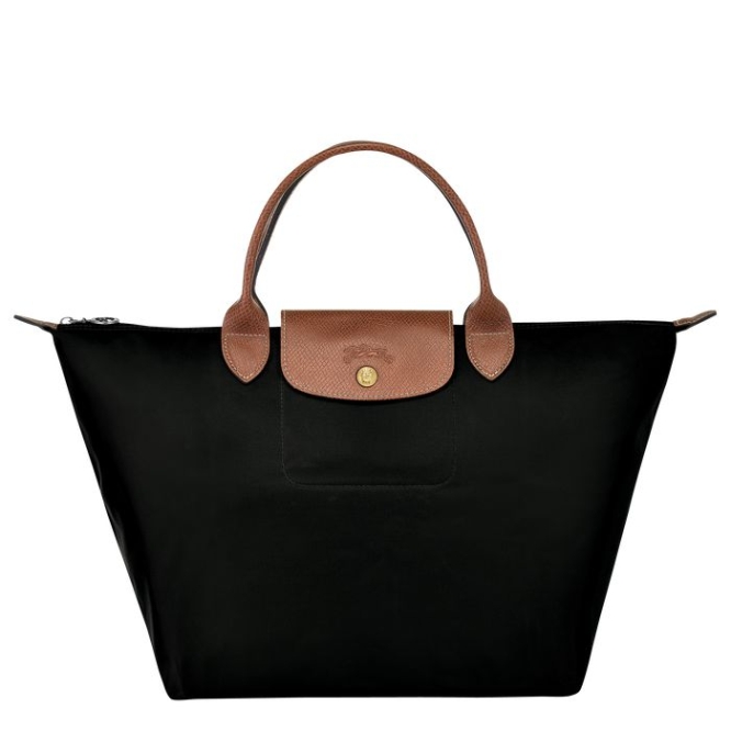 Women\'s Longchamp Le Pliage Original M Top-handle Bags Black | 45NGAYMWQ