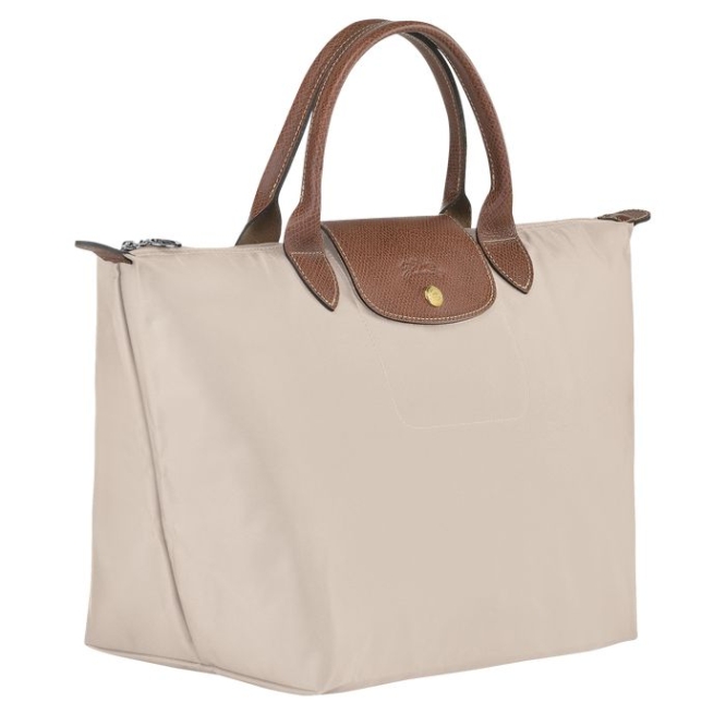 Women's Longchamp Le Pliage Original M Top-handle Bags Beige | 76OBMUVYR