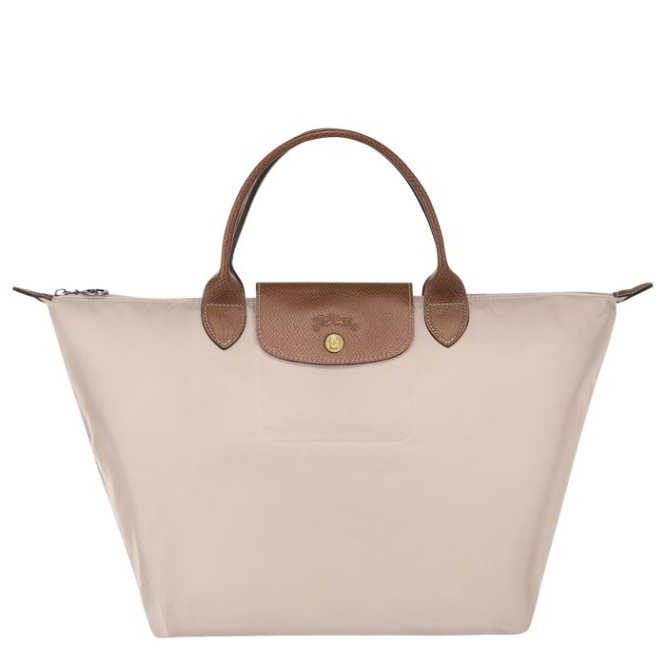 Women\'s Longchamp Le Pliage Original M Top-handle Bags Beige | 76OBMUVYR