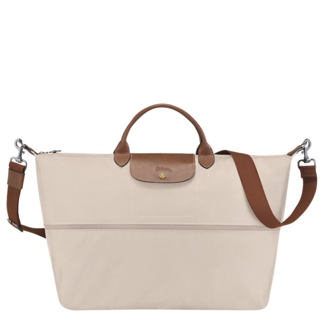 Women's Longchamp Le Pliage Travel Bags Beige | 35KFMWDCY