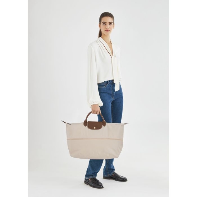 Women's Longchamp Le Pliage Travel Bags Beige | 35KFMWDCY