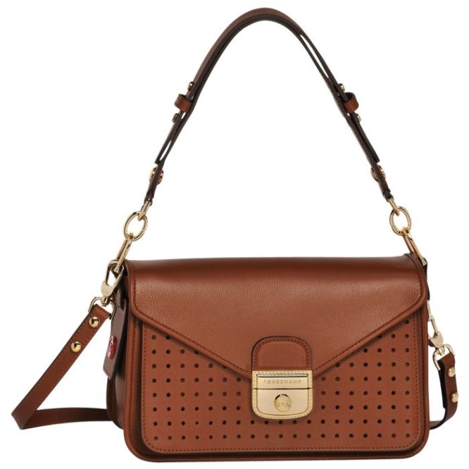 Women\'s Longchamp Mademoiselle S Crossbody Bags Brown | 81GKVYQDM