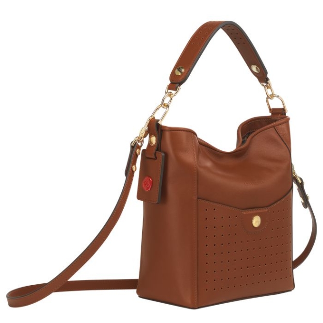 Women's Longchamp Mademoiselle S Shoulder Bags Brown | 03HMWZEIG