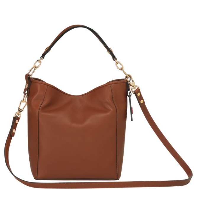 Women's Longchamp Mademoiselle S Shoulder Bags Brown | 03HMWZEIG