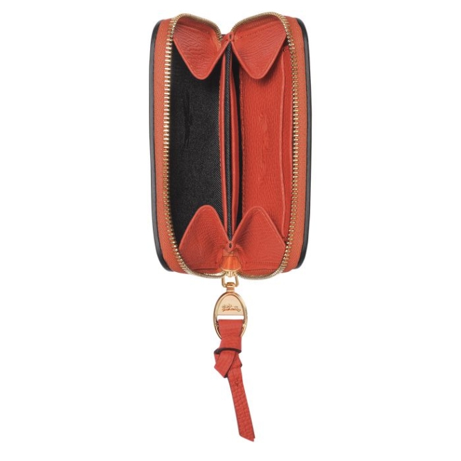 Women's Longchamp Mailbox Cardholders & Coin Purses Orange | 76BFMXSVC