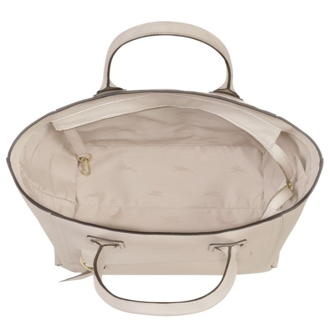 Women's Longchamp Mailbox L Top-handle Bags Beige | 61HTDPSLM