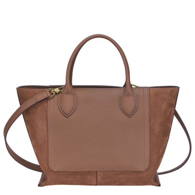 Women's Longchamp Mailbox M Top-handle Bags Brown | 07ITPABUQ