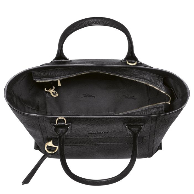 Women's Longchamp Mailbox M Top-handle Bags Black | 38PTWDQIE