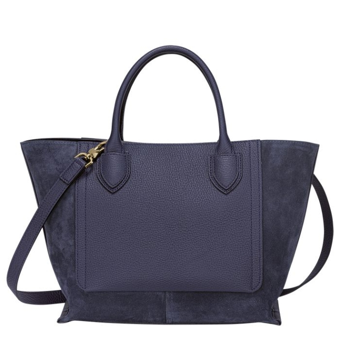 Women's Longchamp Mailbox M Top-handle Bags Navy | 65FXHWENM