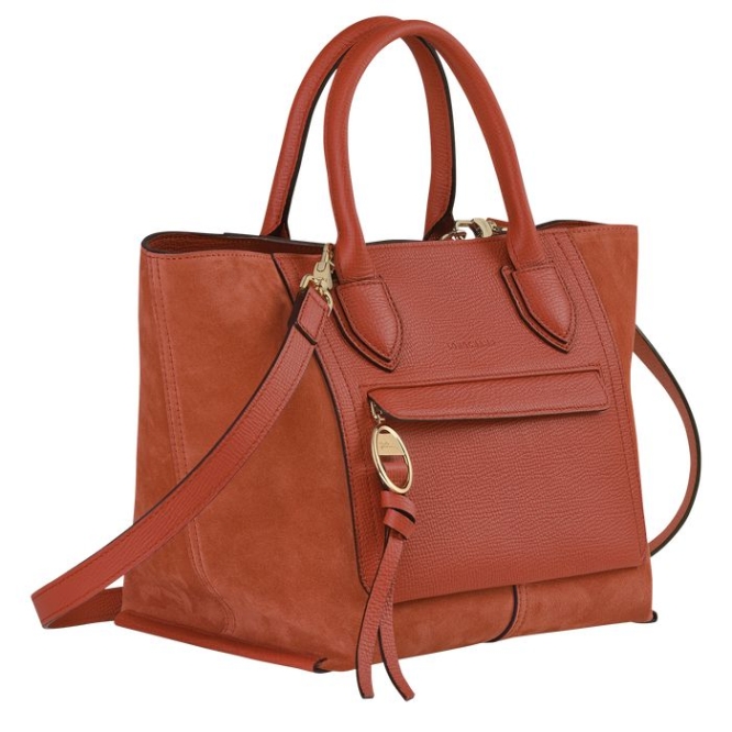 Women's Longchamp Mailbox M Top-handle Bags Orange | 67SYFMWHZ