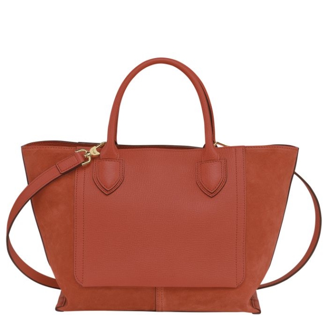 Women's Longchamp Mailbox M Top-handle Bags Orange | 67SYFMWHZ