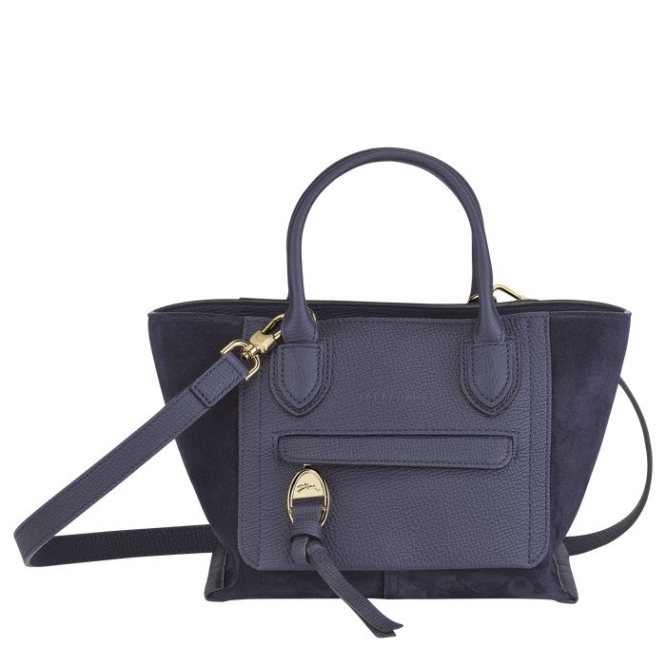 Women\'s Longchamp Mailbox S Top-handle Bags Navy | 90DFOKPHY