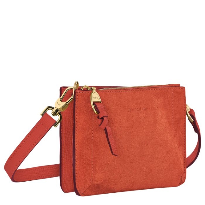 Women's Longchamp Mailbox Soft Wallets On Chain Orange | 02CYHXNZL