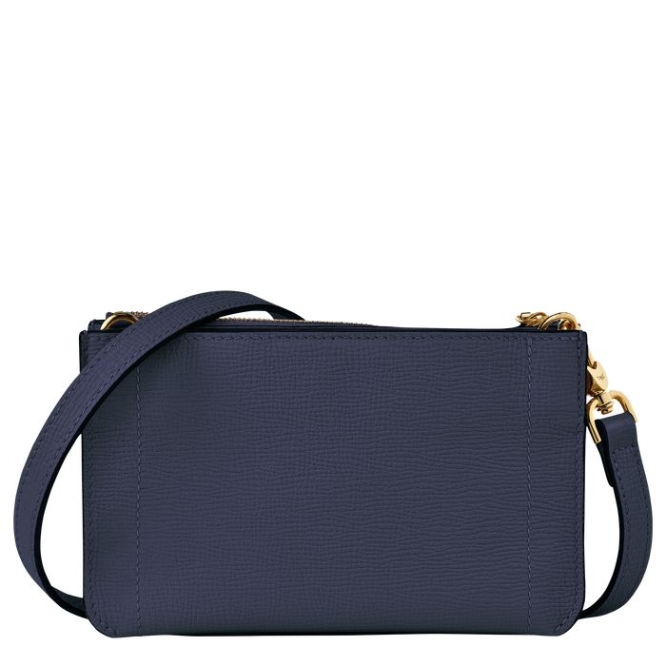 Women's Longchamp Mailbox Soft Wallets On Chain Navy | 06GRWPXBH