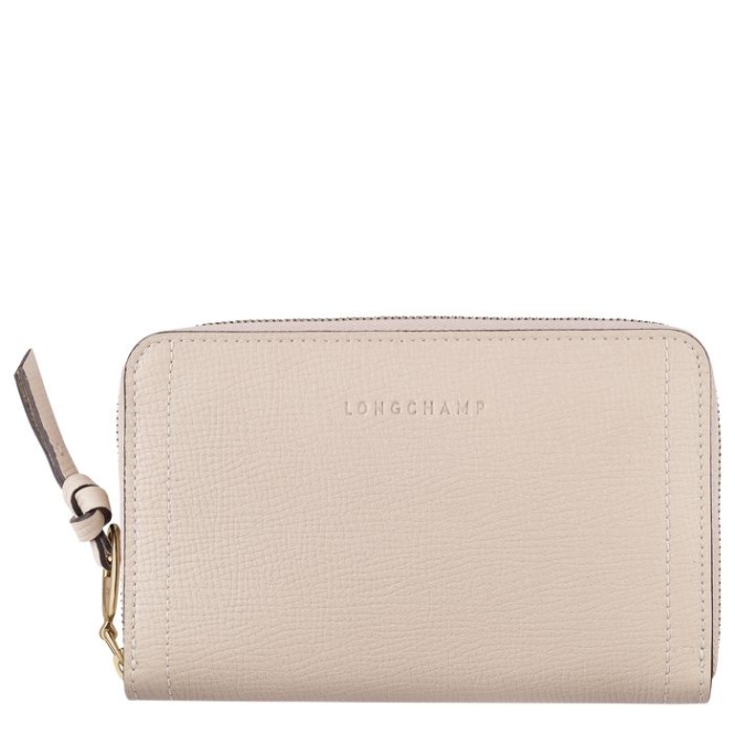 Women\'s Longchamp Mailbox Wallets Beige | 41GVCHQTO