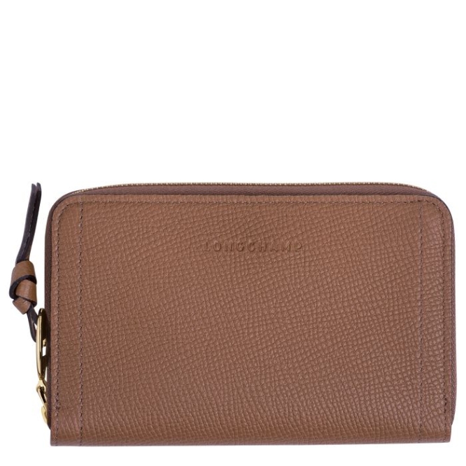 Women\'s Longchamp Mailbox Wallets Brown | 50PVJGFKN