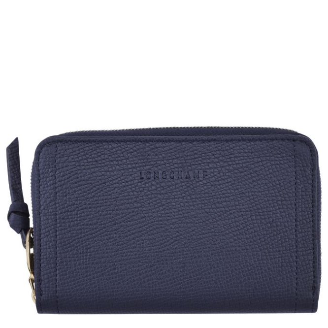 Women\'s Longchamp Mailbox Wallets Navy | 32QYVHTFE