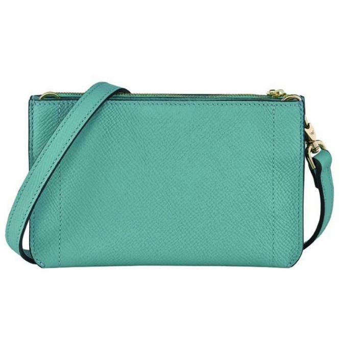 Women's Longchamp Mailbox Wallets On Chain Blue | 06IURMGPK