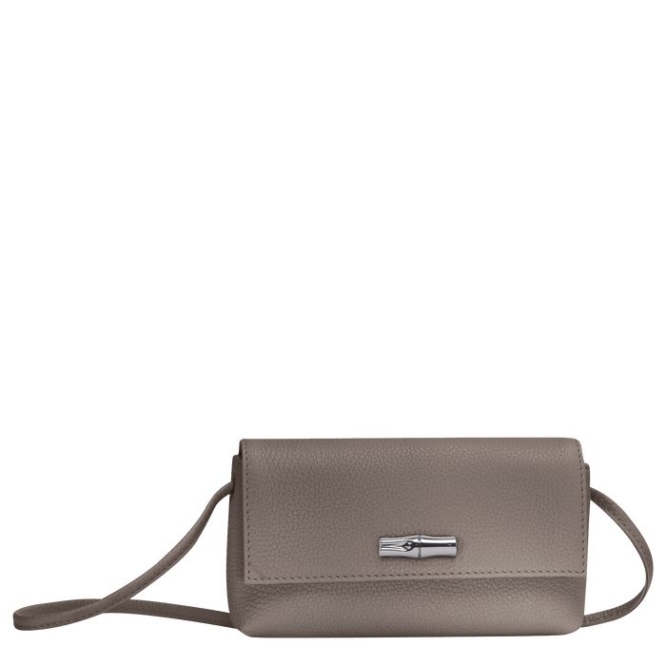 Women\'s Longchamp Roseau Essential Pouches & Cases Grey | 01CBGTFOP