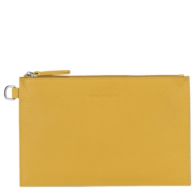 Women\'s Longchamp Roseau Essential Pouches & Cases Yellow | 34USDOQHW