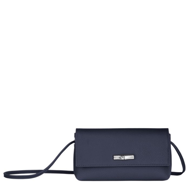 Women\'s Longchamp Roseau Essential Pouches & Cases Navy | 51YHGWBOS