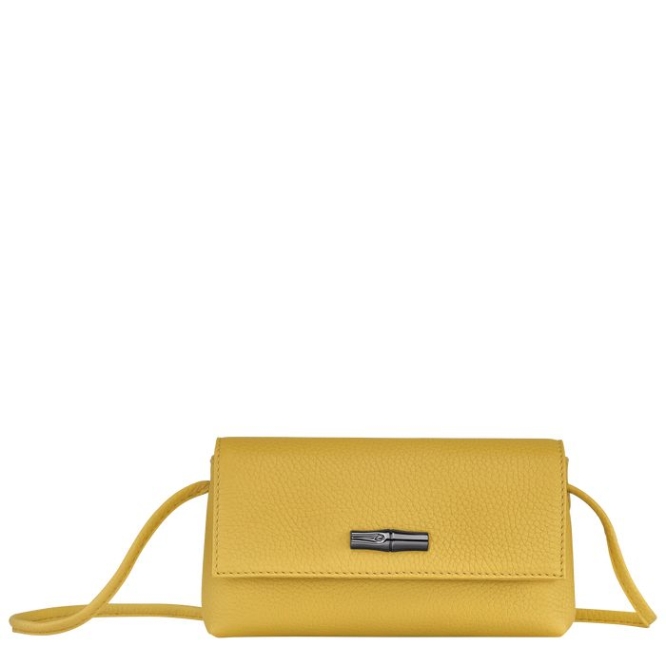 Women\'s Longchamp Roseau Essential Pouches & Cases Yellow | 54IGNDMFV