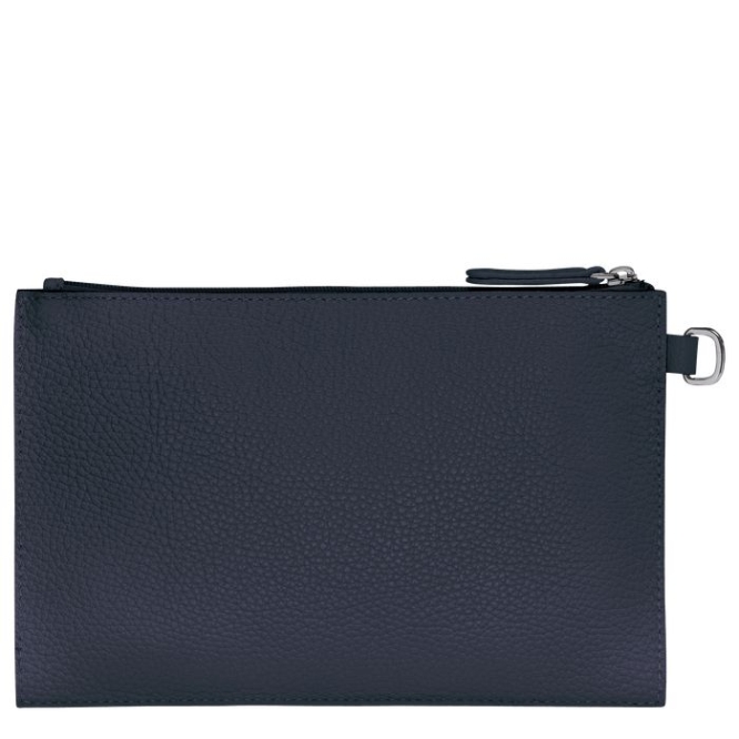 Women's Longchamp Roseau Essential Pouches & Cases Navy | 70YQLCFDU