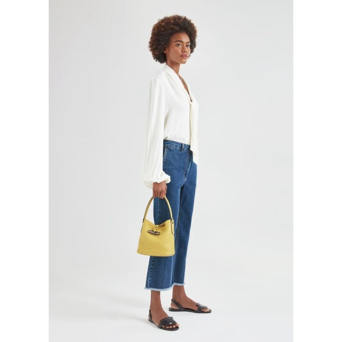 Women's Longchamp Roseau Essential S Top-handle Bags Yellow | 32IDXYAKC